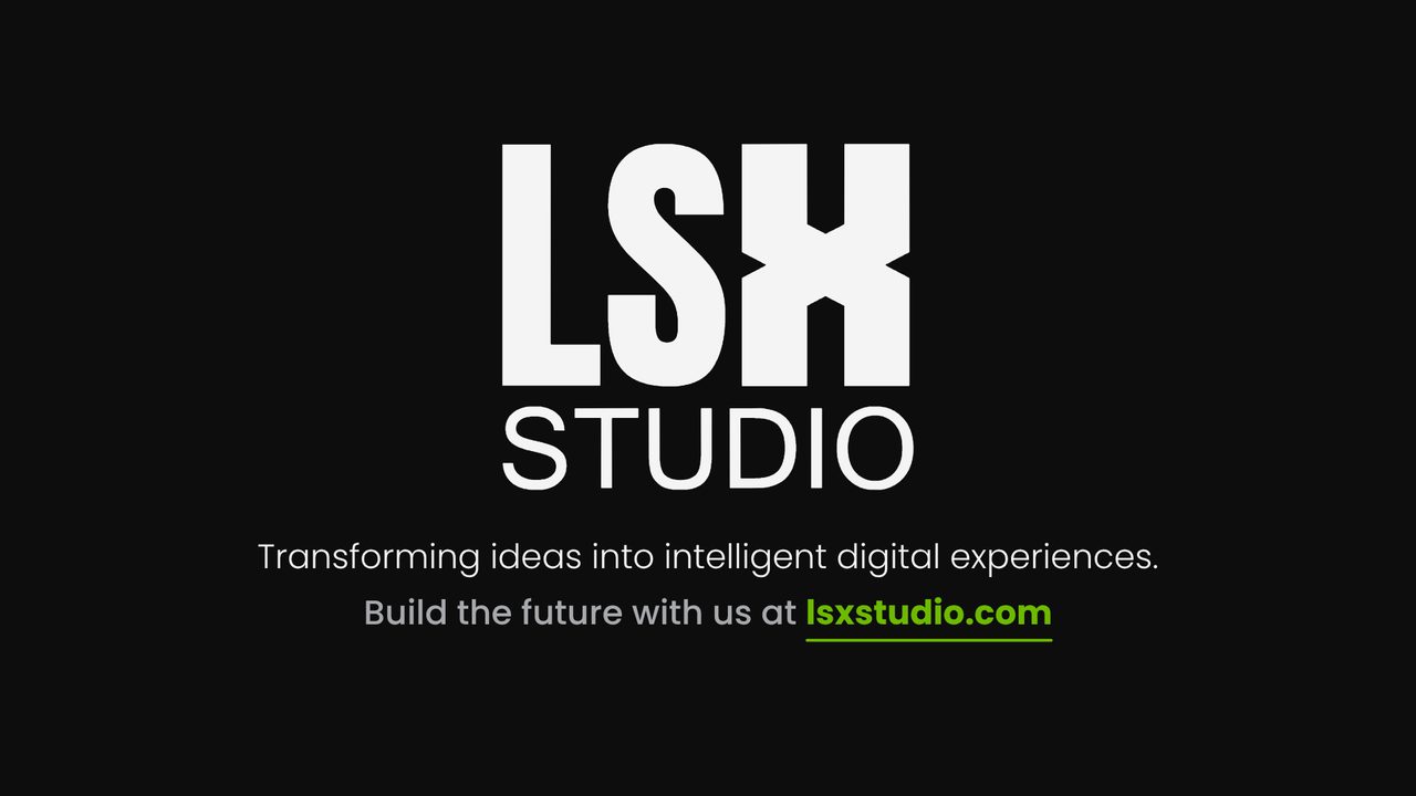 Cena do Showreel: lockup final LSX Studio